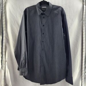 Calvin Klein Black and White Dress Shirt 17 1/2 36-37 Tall